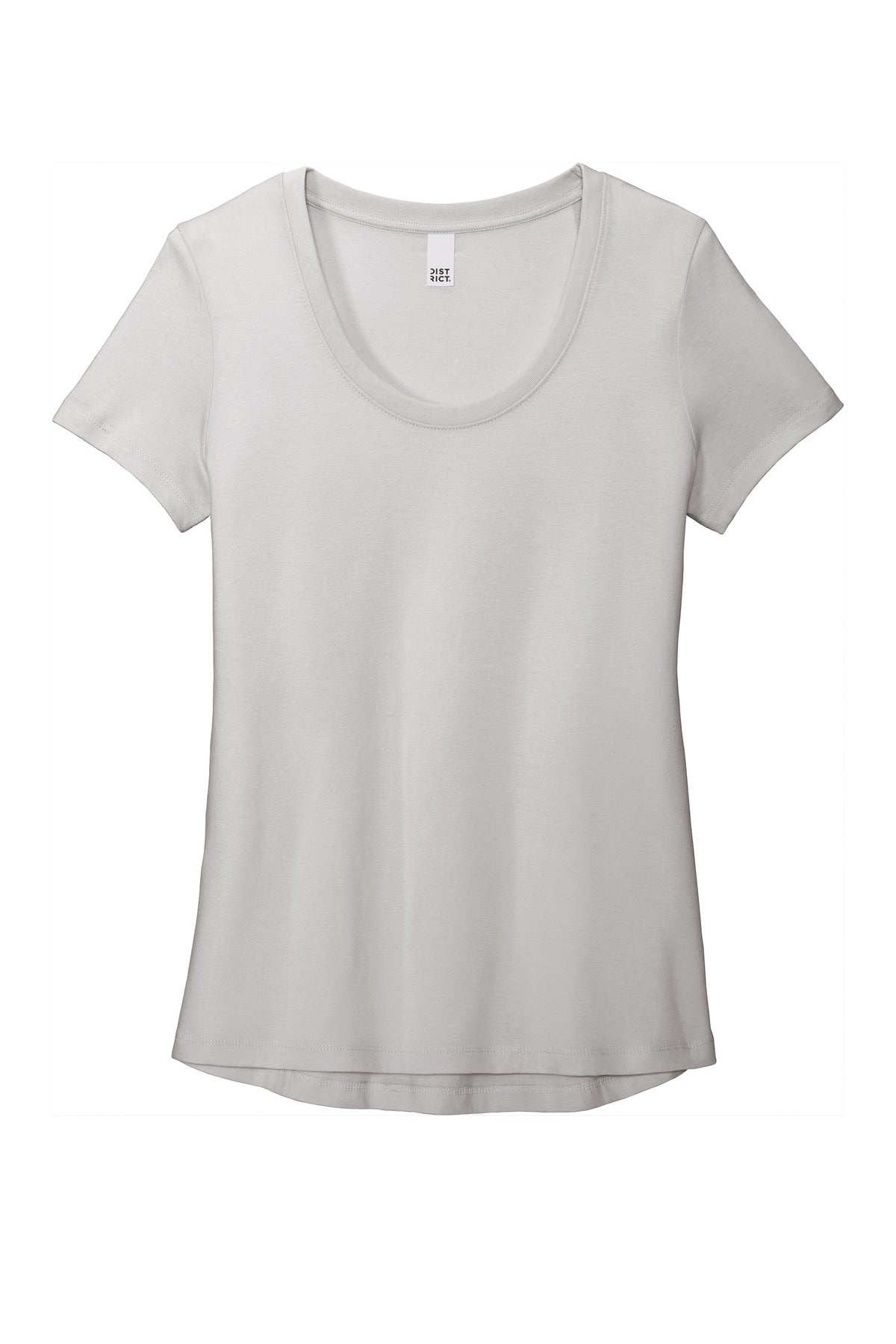 Front View of Silver Mist District Women's Flex Scoop Neck Tee DT7501