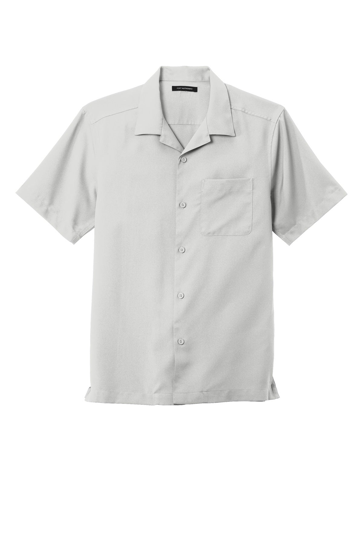 Front View of Silver Port Authority Short Sleeve Performance Staff Shirt W400