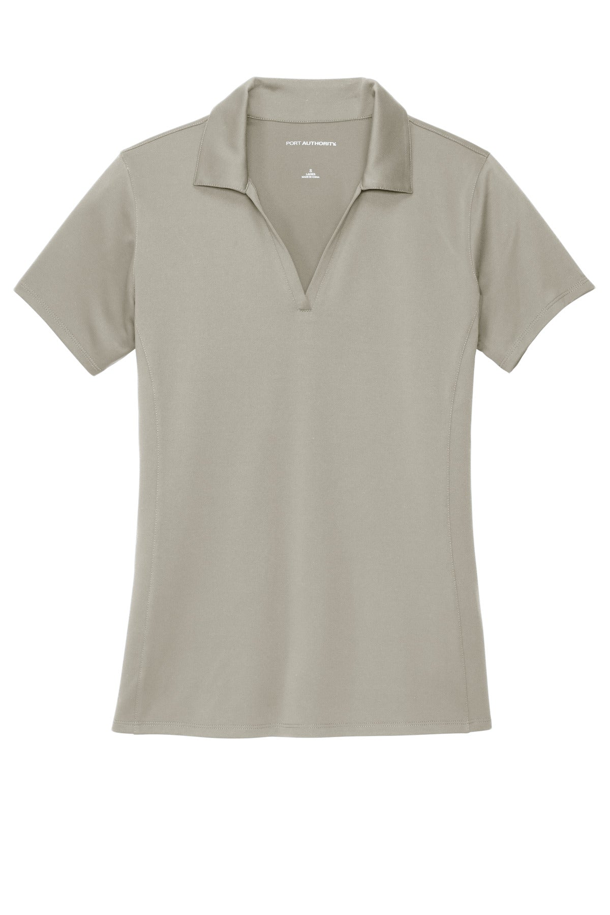 Front View of Silver Port Authority Women's Performance Staff Polo LK398