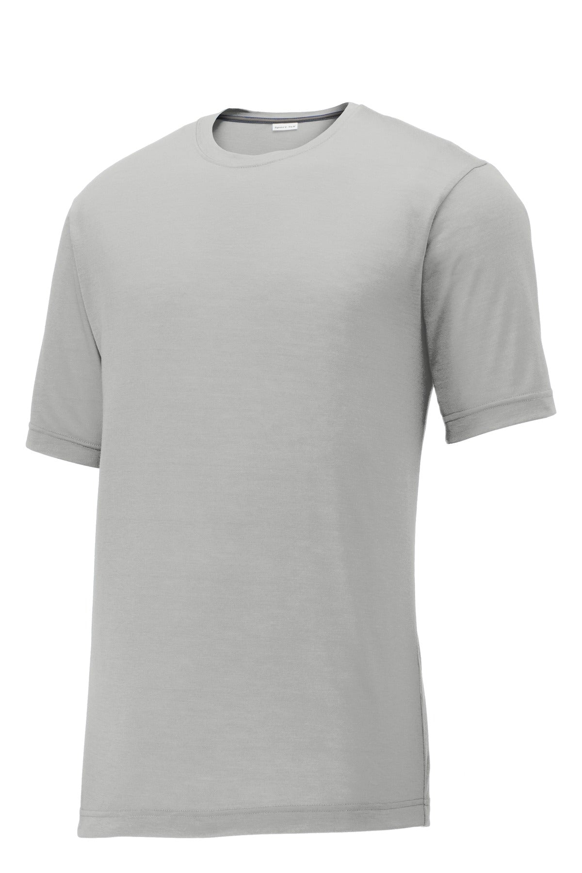 Front View of Silver Sport-Tek PosiCharge Competitor Cotton Touch Tee. ST450