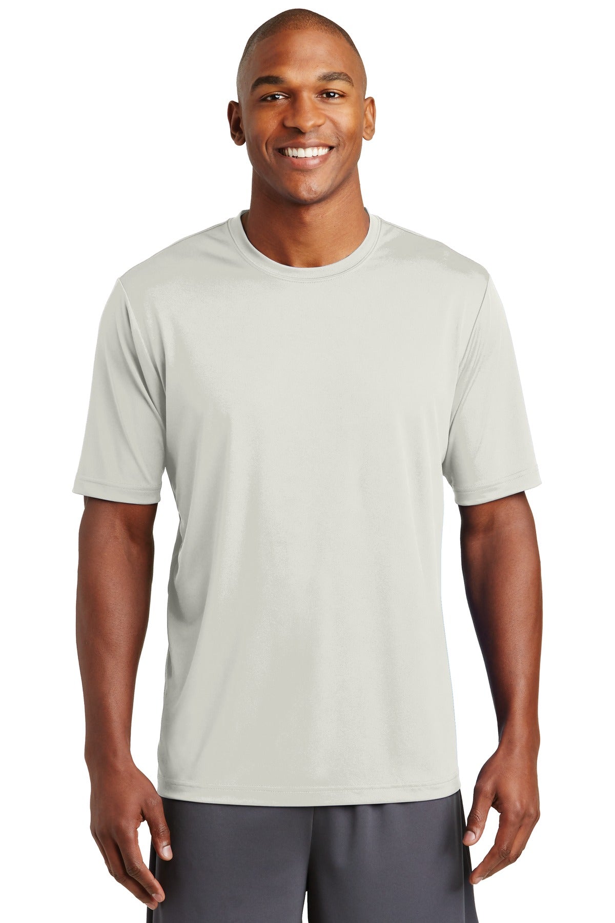 Front View of Silver Sport-Tek PosiCharge Tough Tee . ST320
