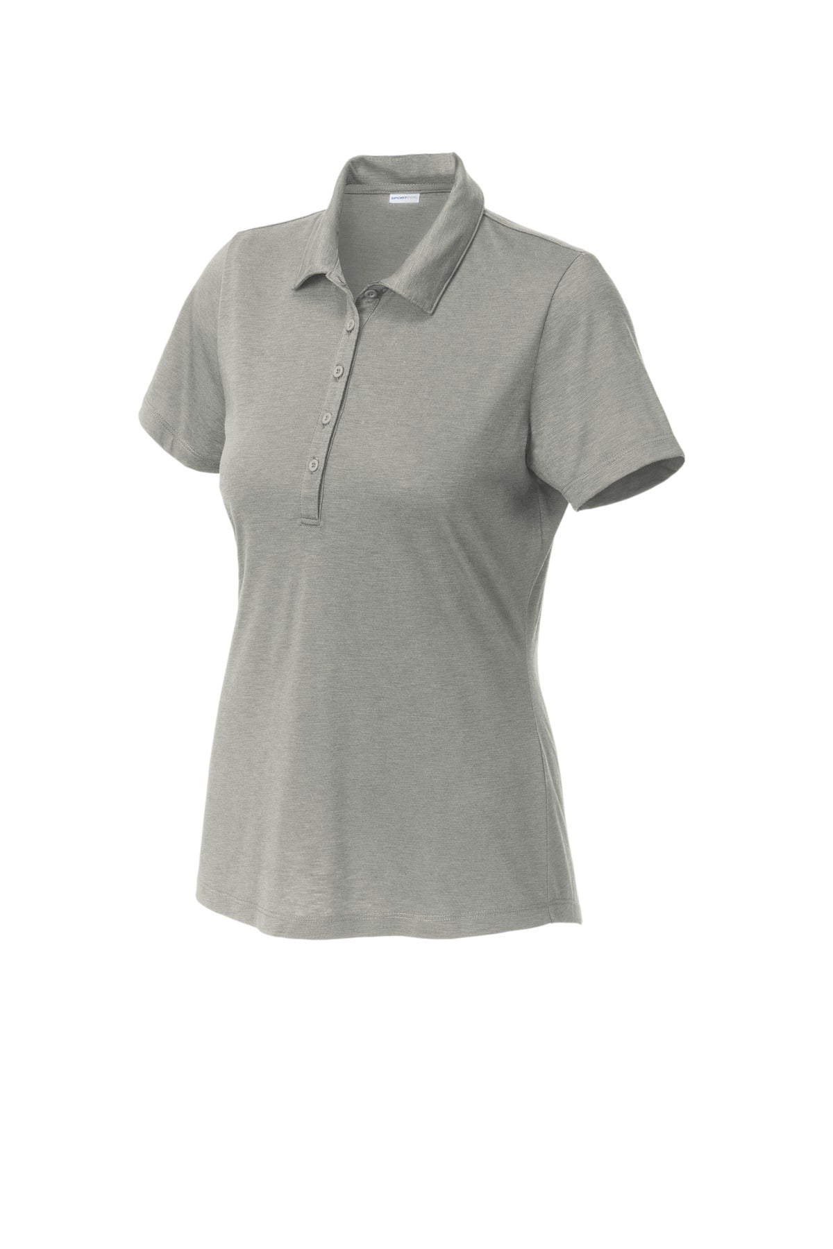 Front View of Silver Sport-Tek Women's PosiCharge Strive Polo. LST530