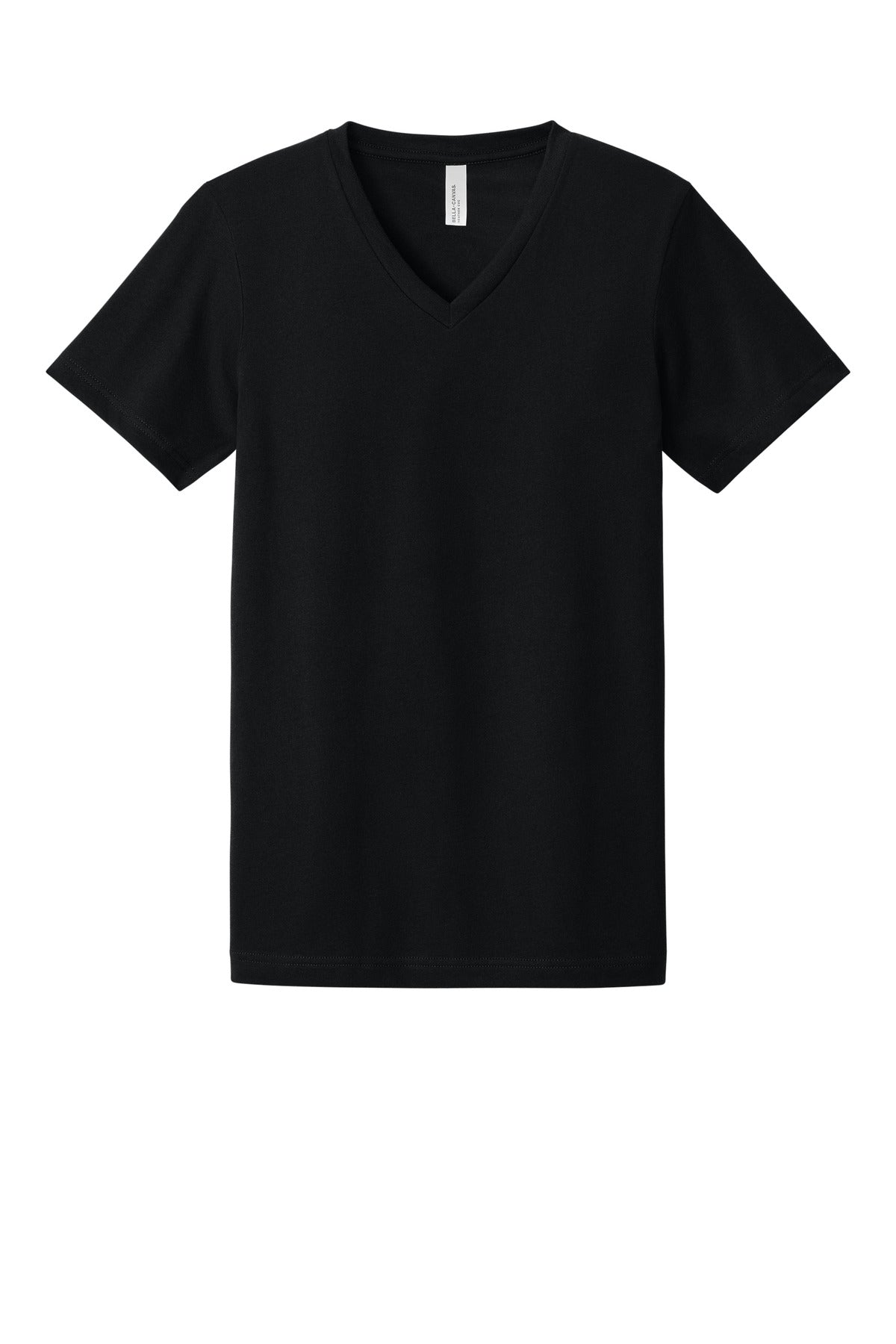 Front View of SldBkBlend BELLA+CANVAS Unisex Heather CVC V-Neck Tee BC3005CVC