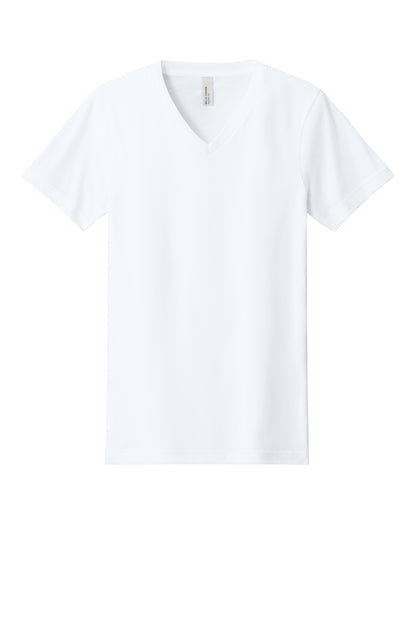Front View of SldWhBlend BELLA+CANVAS Unisex Heather CVC V-Neck Tee BC3005CVC