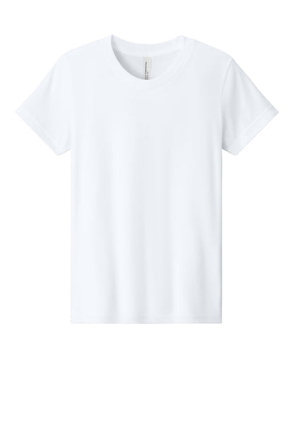 Front View of SldWhBlend BELLA+CANVAS Youth Heather CVC Tee BC3001YCVC