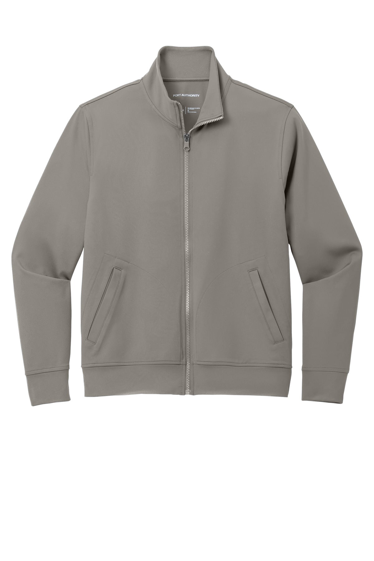 Front View of SmokeGrey Port Authority C-FREE Double Knit Full-Zip K881