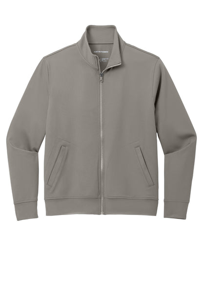 Front View of SmokeGrey Port Authority C-FREE Double Knit Full-Zip K881