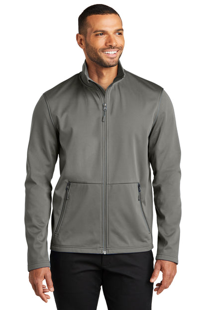 Front View of SmokeGrey Port Authority Flexshell Jacket J617