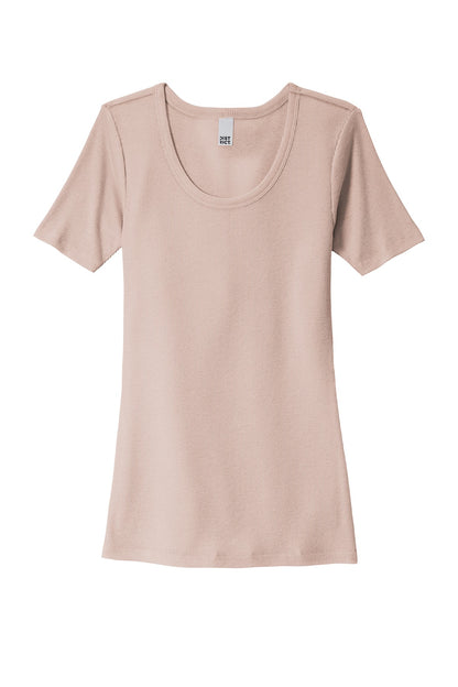 Front View of Smokey Iris District Women's V.I.T. Rib Scoop Neck Tee DT6020