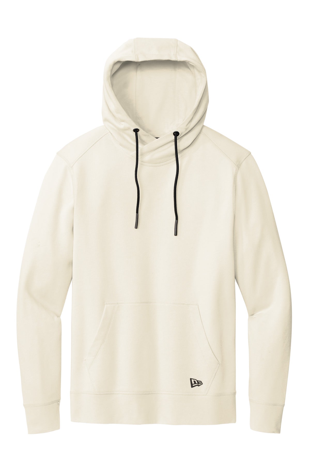 Front View of SoftBeige New Era Tri-Blend Fleece Pullover Hoodie. NEA510