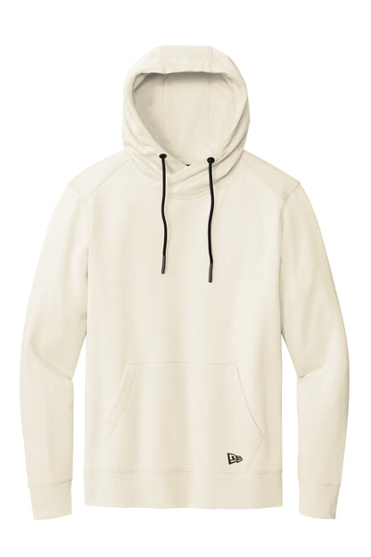 Front View of SoftBeige New Era Tri-Blend Fleece Pullover Hoodie. NEA510