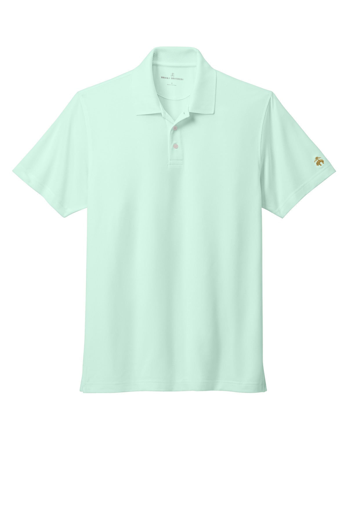 Front View of SoftMint Brooks Brothers Mesh Pique Performance Polo BB18220
