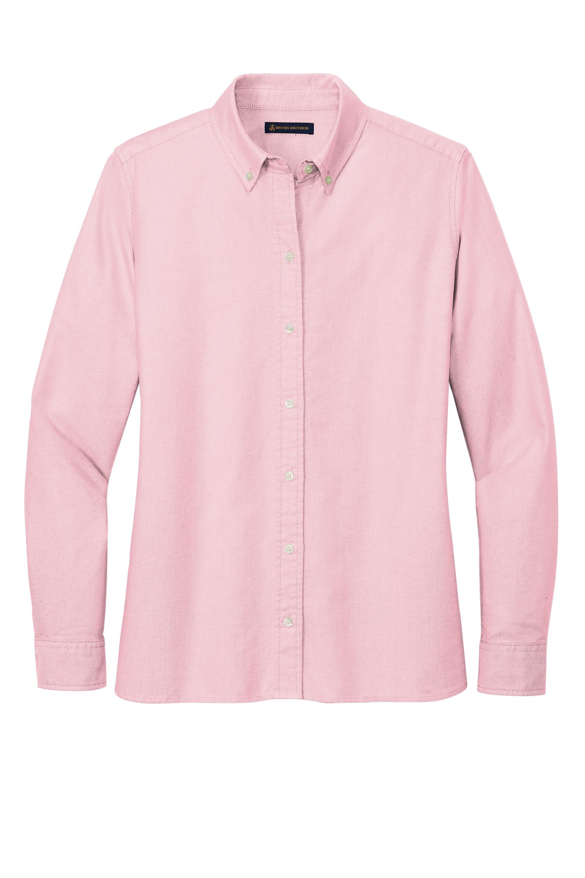 Front View of SoftPink Brooks Brothers Women's Casual Oxford Cloth Shirt BB18005