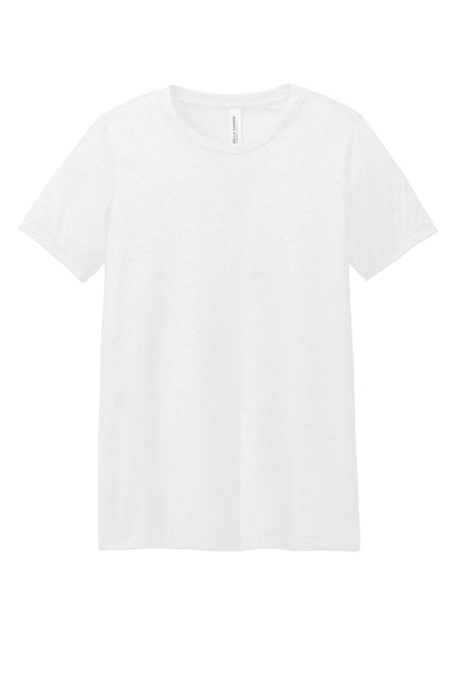 Front View of SolidWhtTB BELLA+CANVAS Women's Relaxed Triblend Tee BC6413