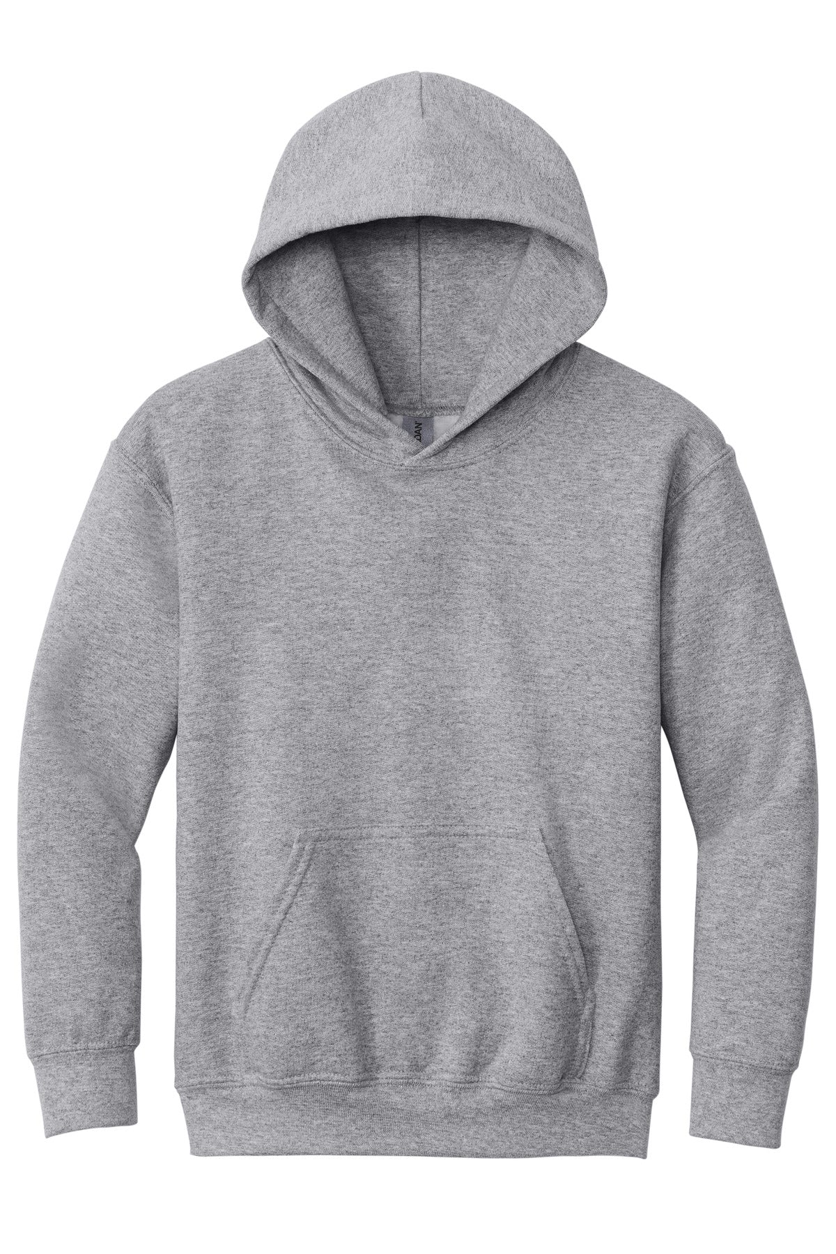 Front View of SP GREY Gildan - Youth Heavy Blend Hooded Sweatshirt. 18500B