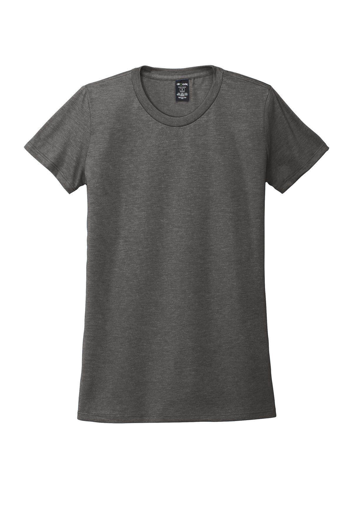 Front View of Space Black Allmade Women's Tri-Blend Tee AL2008