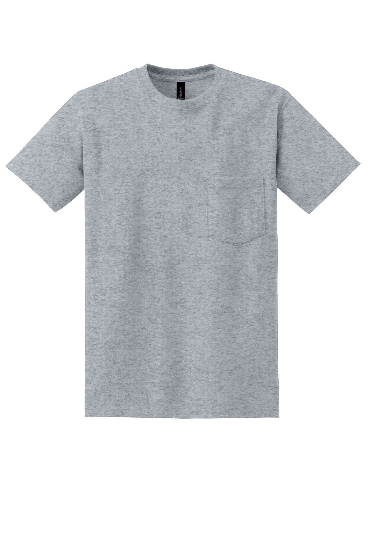 Front View of Sport Grey Gildan - DryBlend 50 Cotton/50 Poly Pocket T-Shirt. 8300