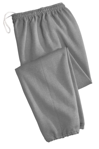 Front View of Sport Grey Gildan Heavy Blend Sweatpant. 18200