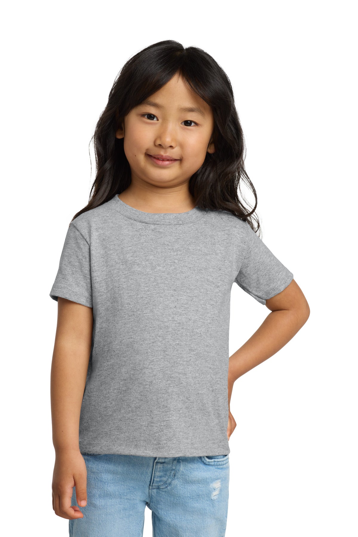 Front View of Sport Grey Gildan Heavy Cotton Toddler T-Shirt 5100P