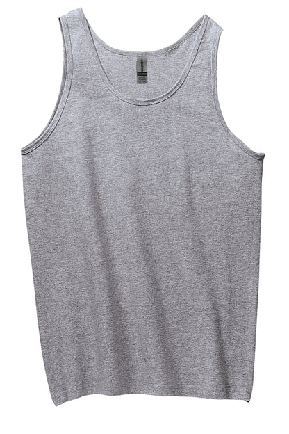 Front View of Sport Grey Gildan - Ultra Cotton 100% US Cotton Tank Top. 2200