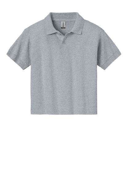 Front View of Sport Grey Gildan Youth DryBlend 6-Ounce Jersey Knit Sport Shirt. 8800B