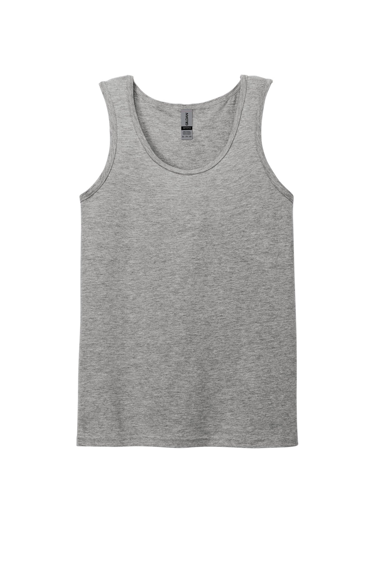 Front View of SportGrey Gildan Softstyle Tank Top 64200