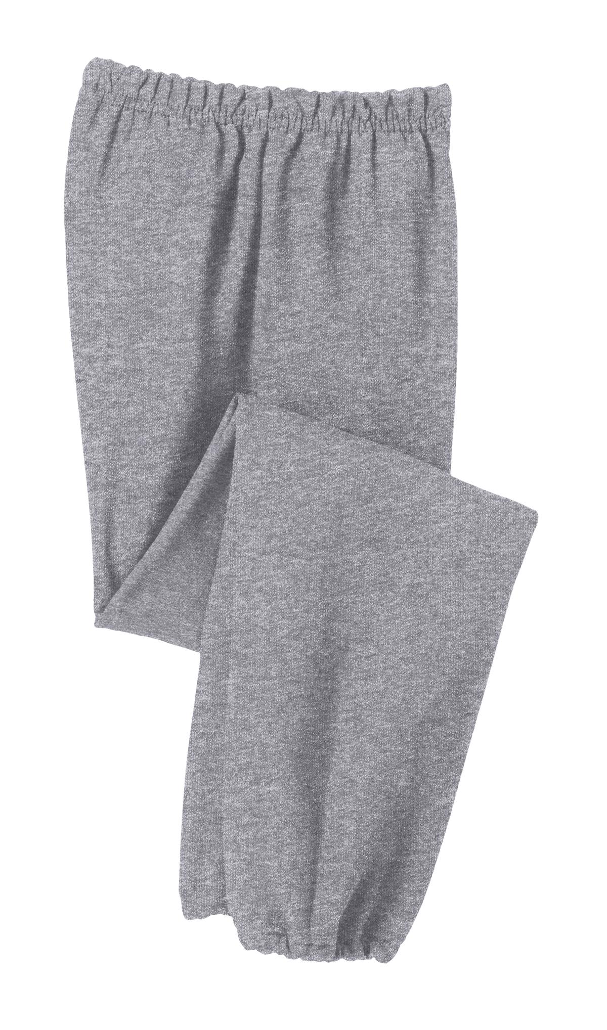 Front View of Sports Grey Gildan Youth Heavy Blend Sweatpant. 18200B