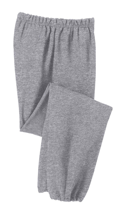 Front View of Sports Grey Gildan Youth Heavy Blend Sweatpant. 18200B