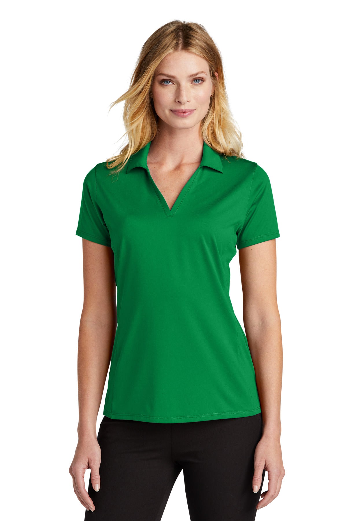 Front View of SpringGrn Port Authority Women's Performance Staff Polo LK398