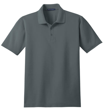 Front View of Steel Grey Port Authority Stain-Release Polo. K510