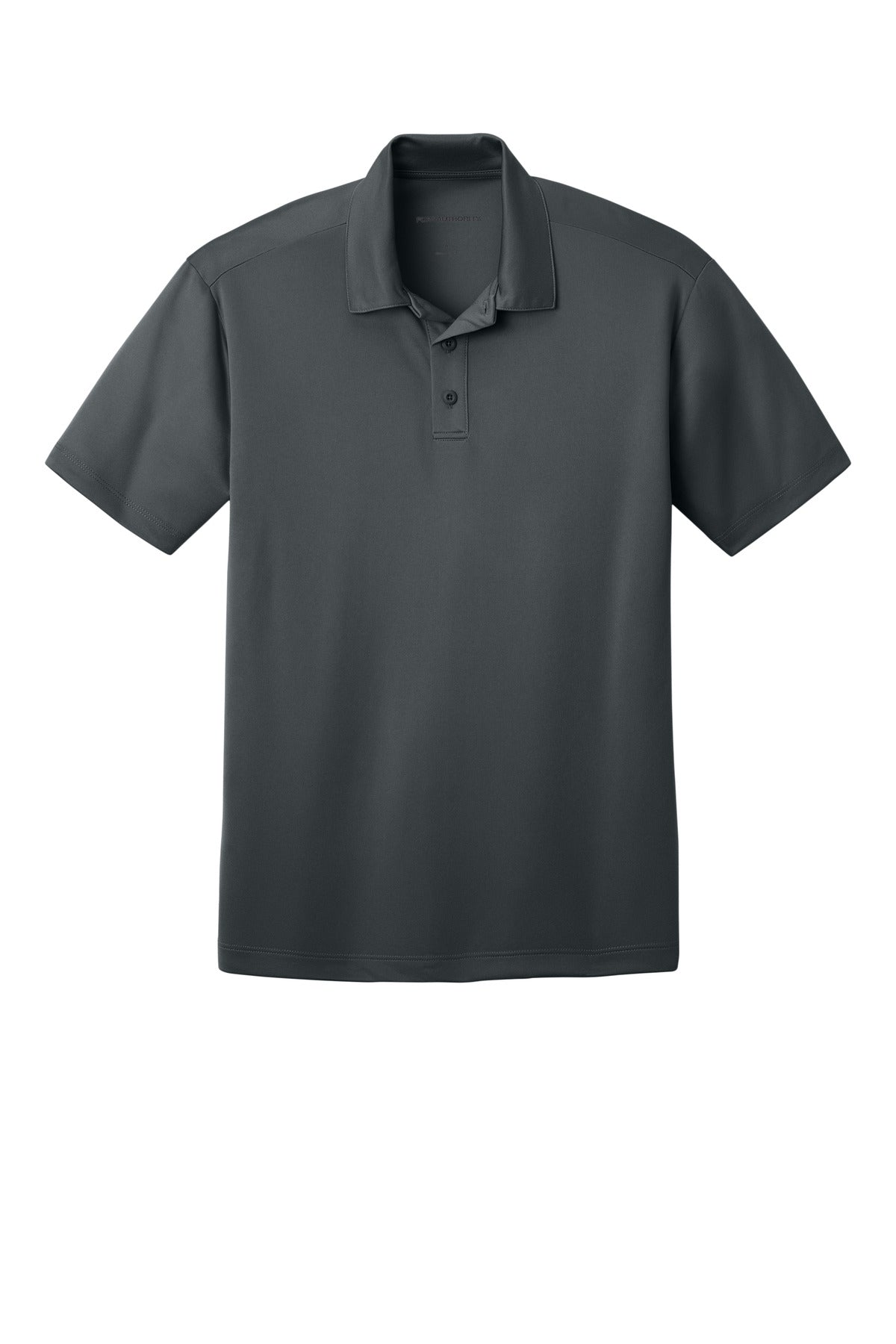 Front View of Steel Grey Port Authority Tall Silk Touch Performance Polo. TLK540