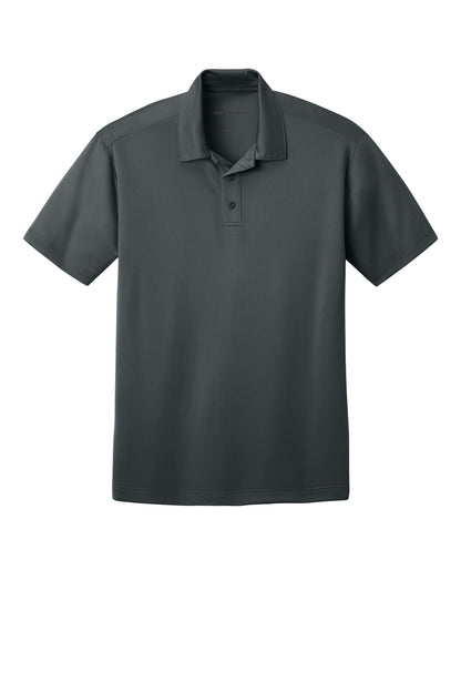 Front View of Steel Grey Port Authority Tall Silk Touch Performance Polo. TLK540