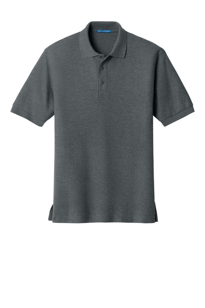 Front View of Steel Grey Port Authority Tall Silk Touch Polo. TLK500