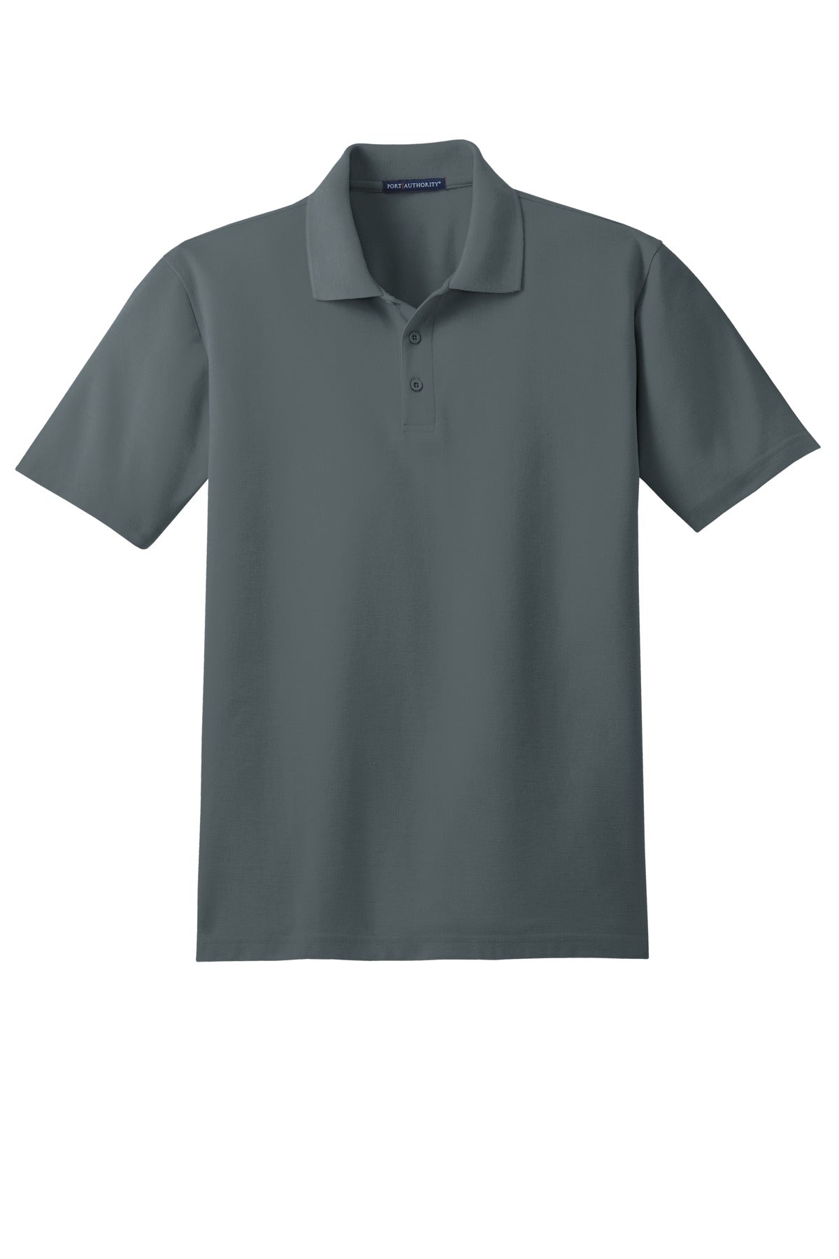 Front View of Steel Grey Port Authority Tall Stain-Release Polo. TLK510