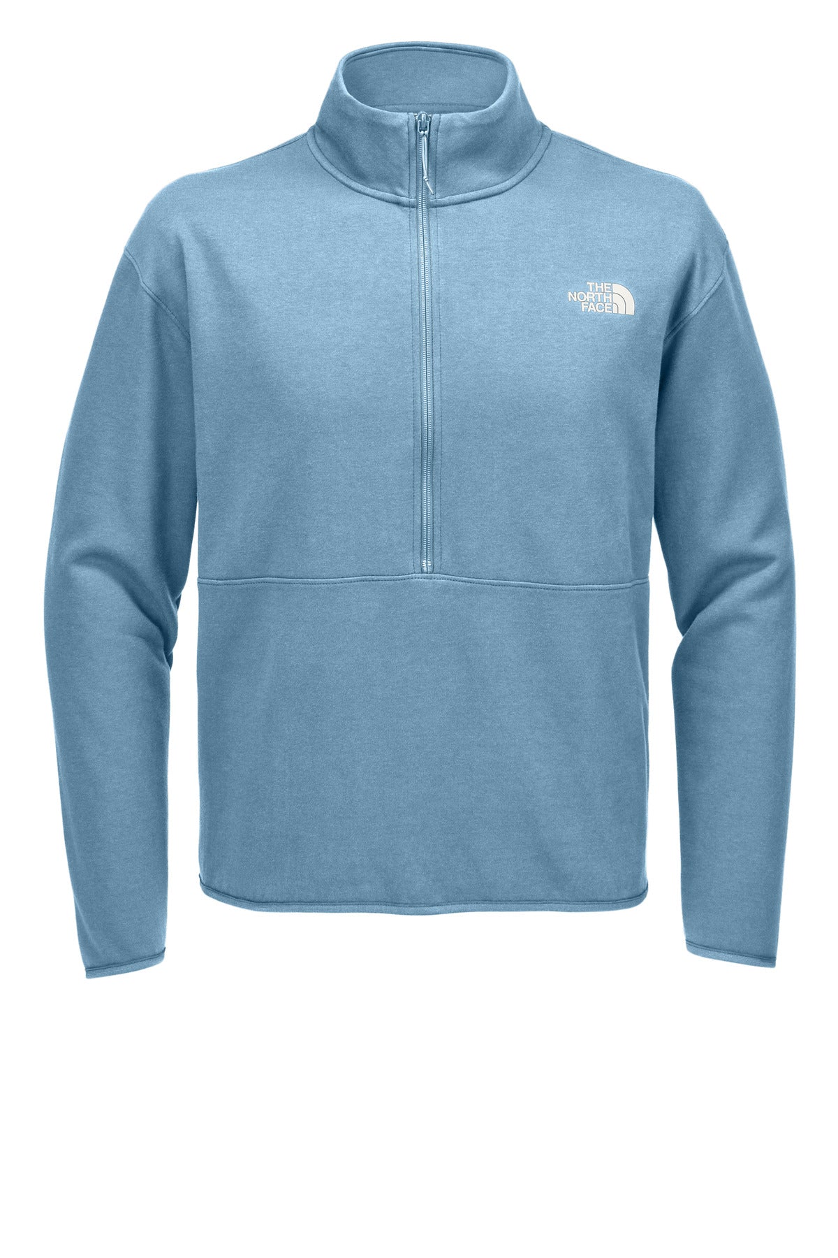 Front View of SteelBlue The North Face Double-Knit 1/2-Zip Fleece NF0A8C5G
