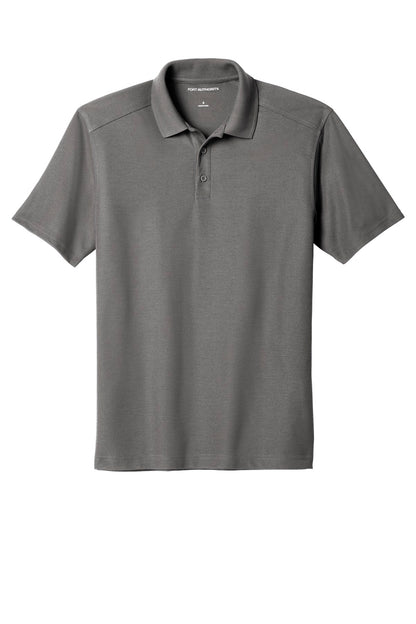 Front View of Sterling Grey Port Authority EZPerformance Pique Polo. K600
