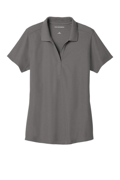 Front View of Sterling Grey Port Authority Women's EZPerformance Pique Polo. LK600