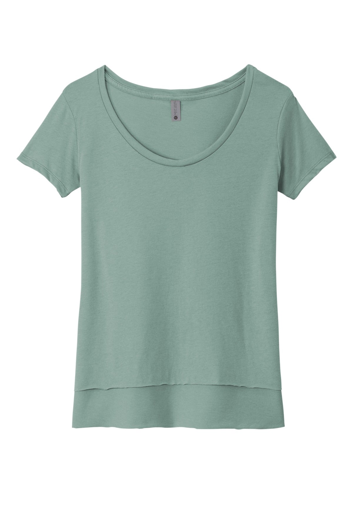 Front View of StnwshGrn Next Level Apparel Women's Festival Scoop Neck Tee. NL5030