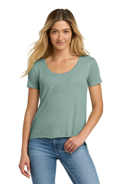 Front View of StnwshGrn Next Level Apparel Women's Festival Scoop Neck Tee. NL5030
