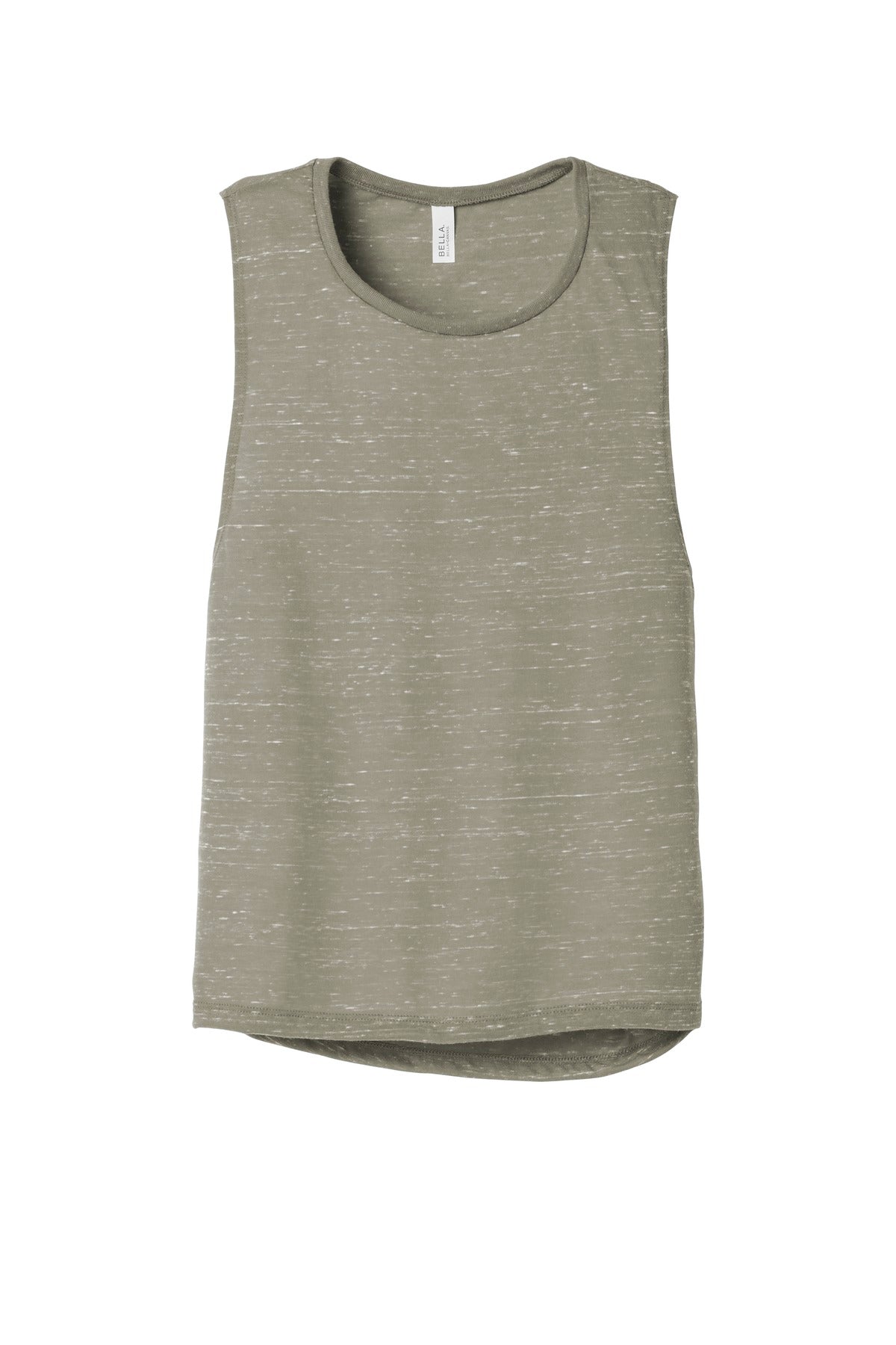 Front View of Stone Marble BELLA+CANVAS Women's Flowy Scoop Muscle Tank. BC8803