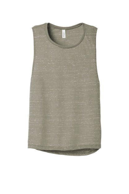 Front View of Stone Marble BELLA+CANVAS Women's Flowy Scoop Muscle Tank. BC8803