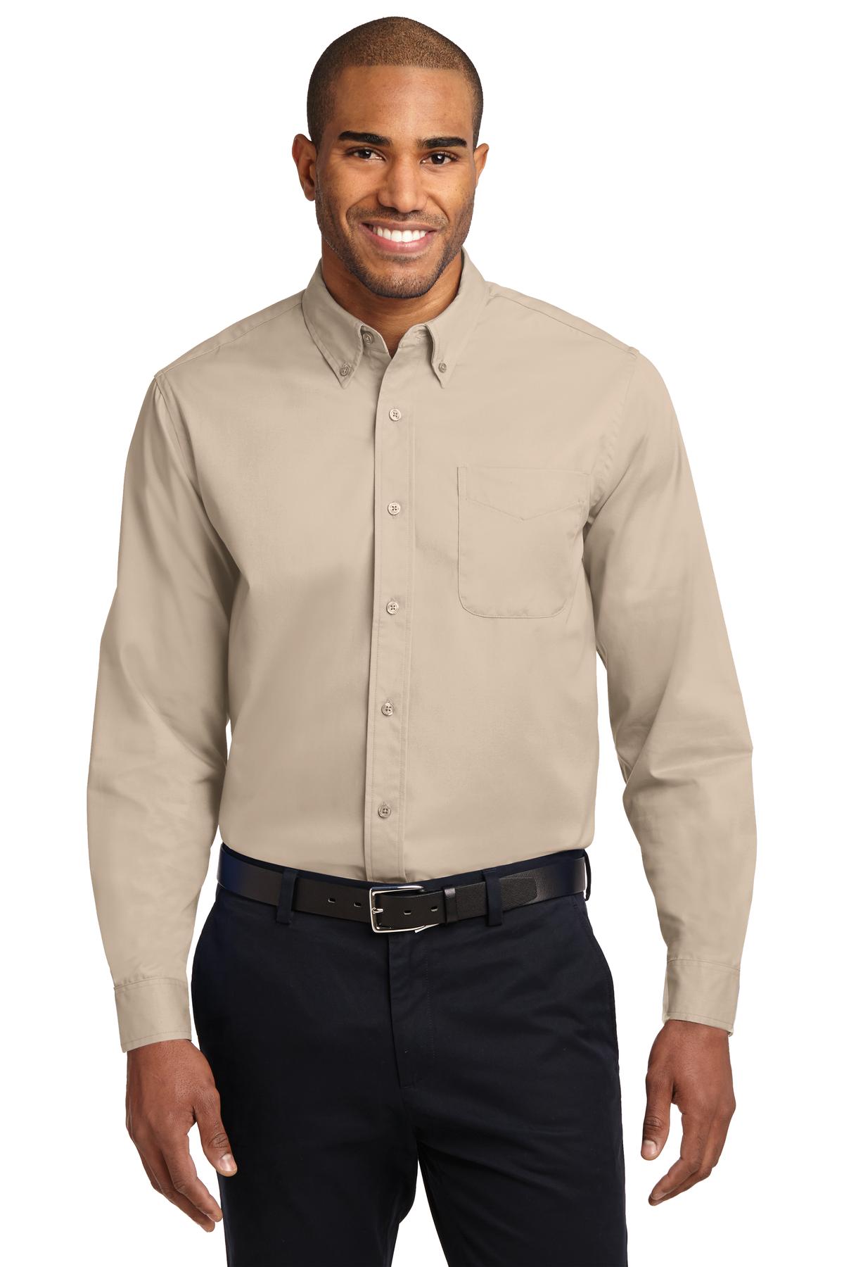 Front View of Stone Port Authority Extended Size Long Sleeve Easy Care Shirt S608ES