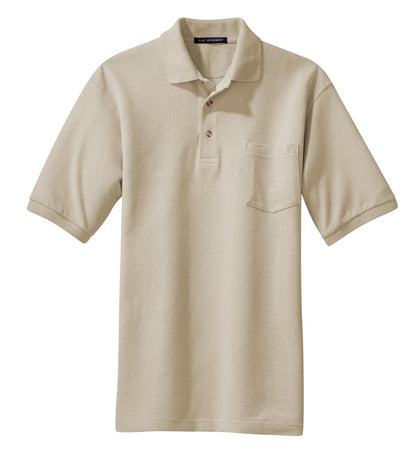 Front View of Stone Port Authority Heavyweight Cotton Pique Polo with Pocket. K420P