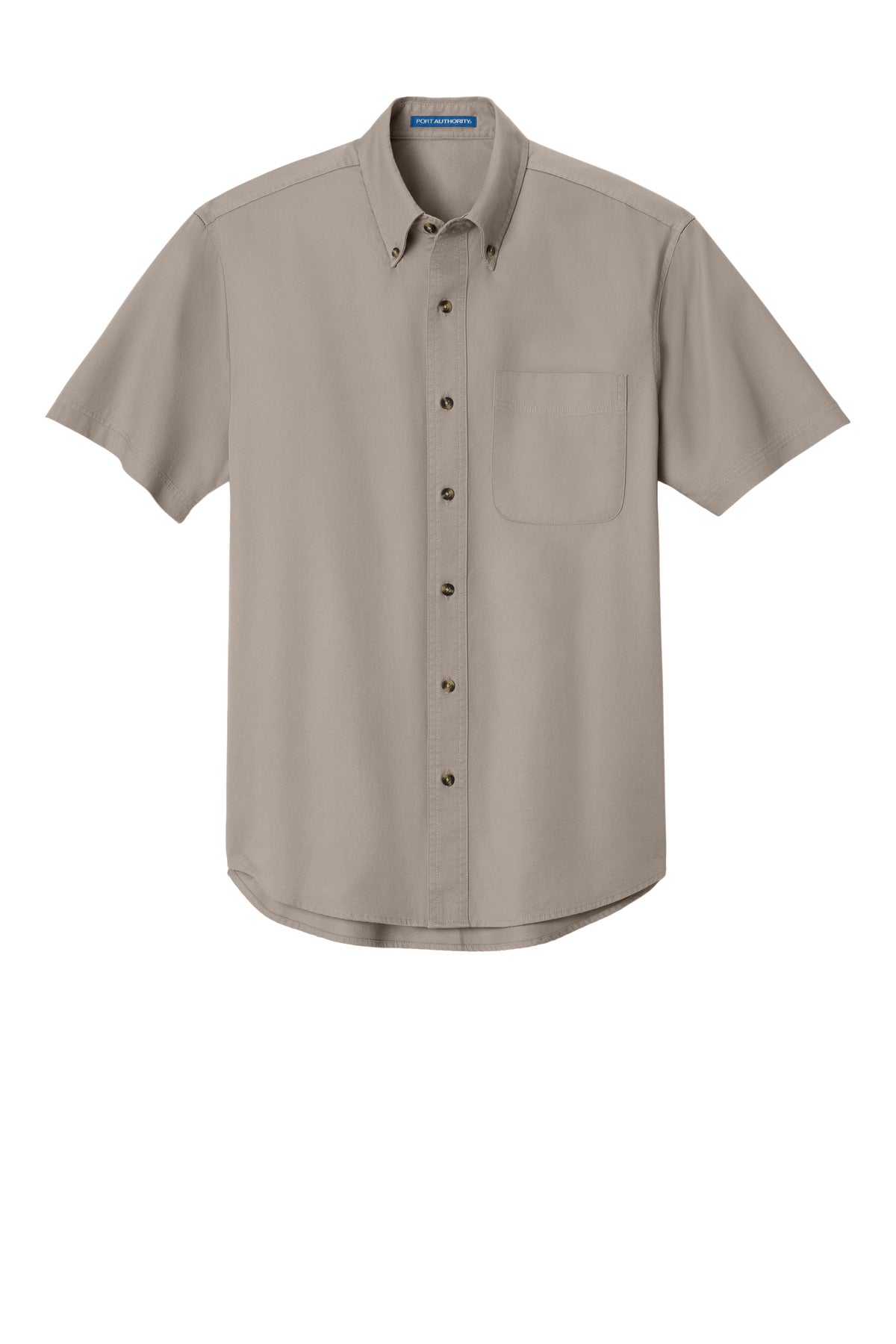 Front View of Stone Port Authority Short Sleeve Twill Shirt. S500T