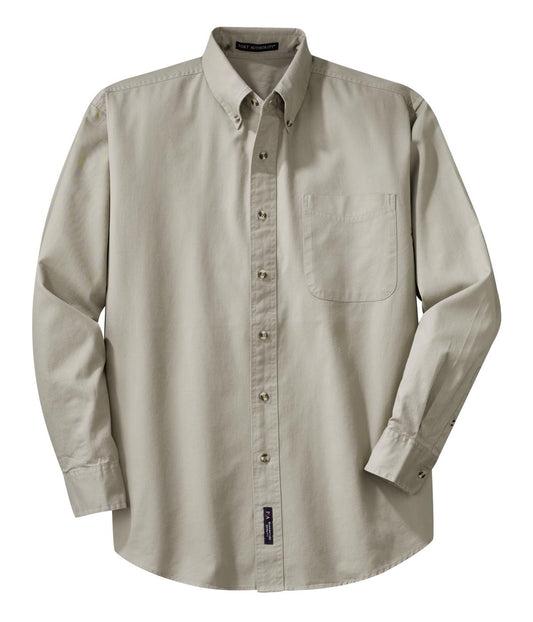 Front View of Stone Port Authority Tall Long Sleeve Twill Shirt. TLS600T