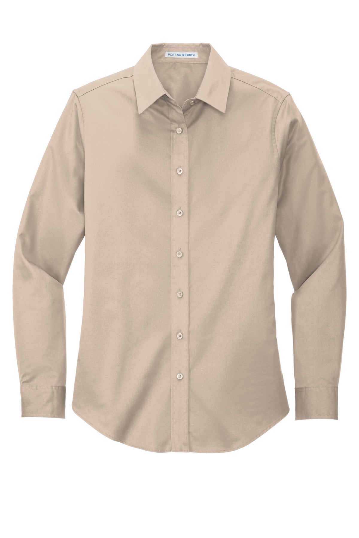 Front View of Stone Port Authority Women's Long Sleeve Easy Care Shirt. L608