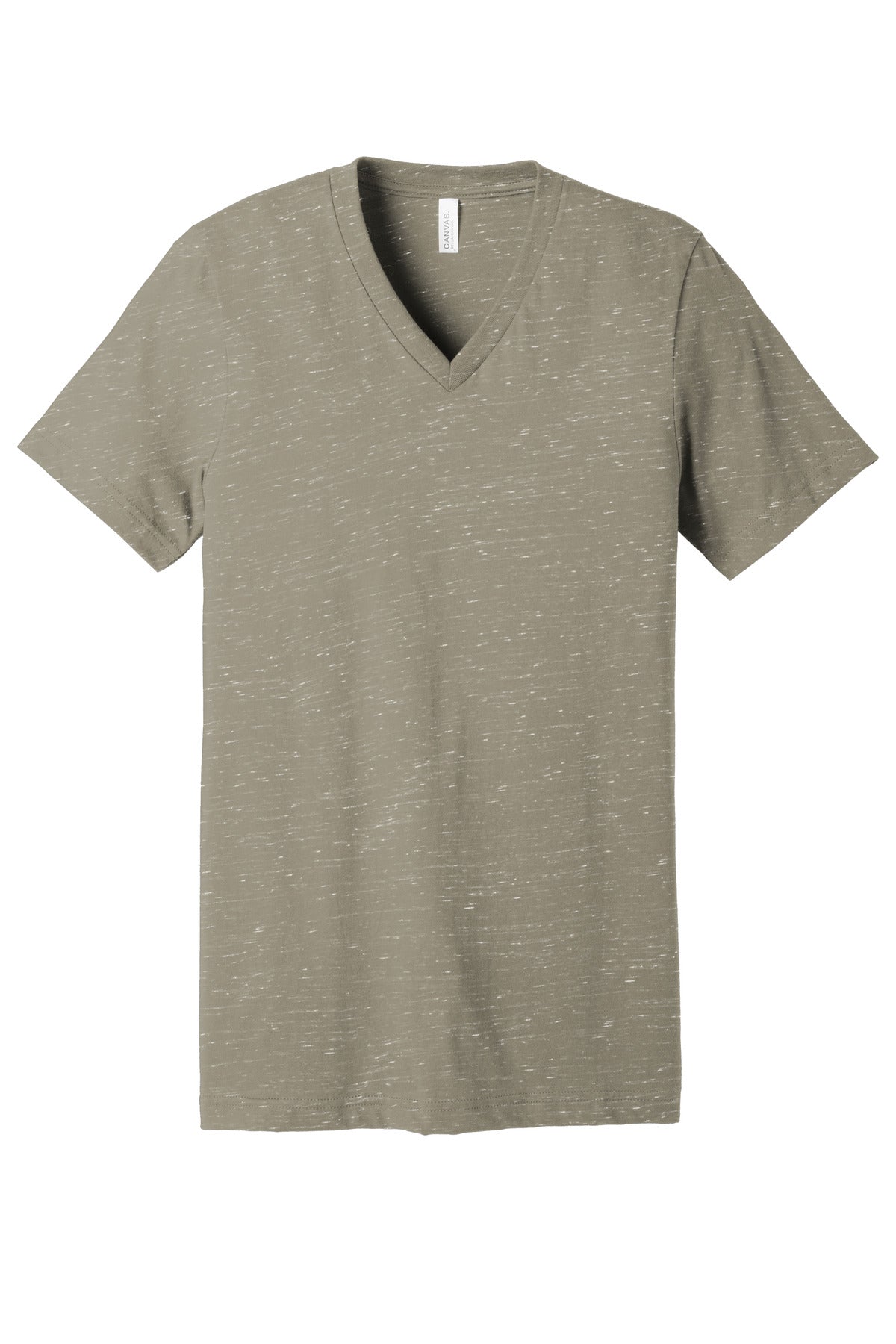 Front View of StoneMrbl BELLA+CANVAS Unisex Textured Jersey V-Neck Tee BC3655