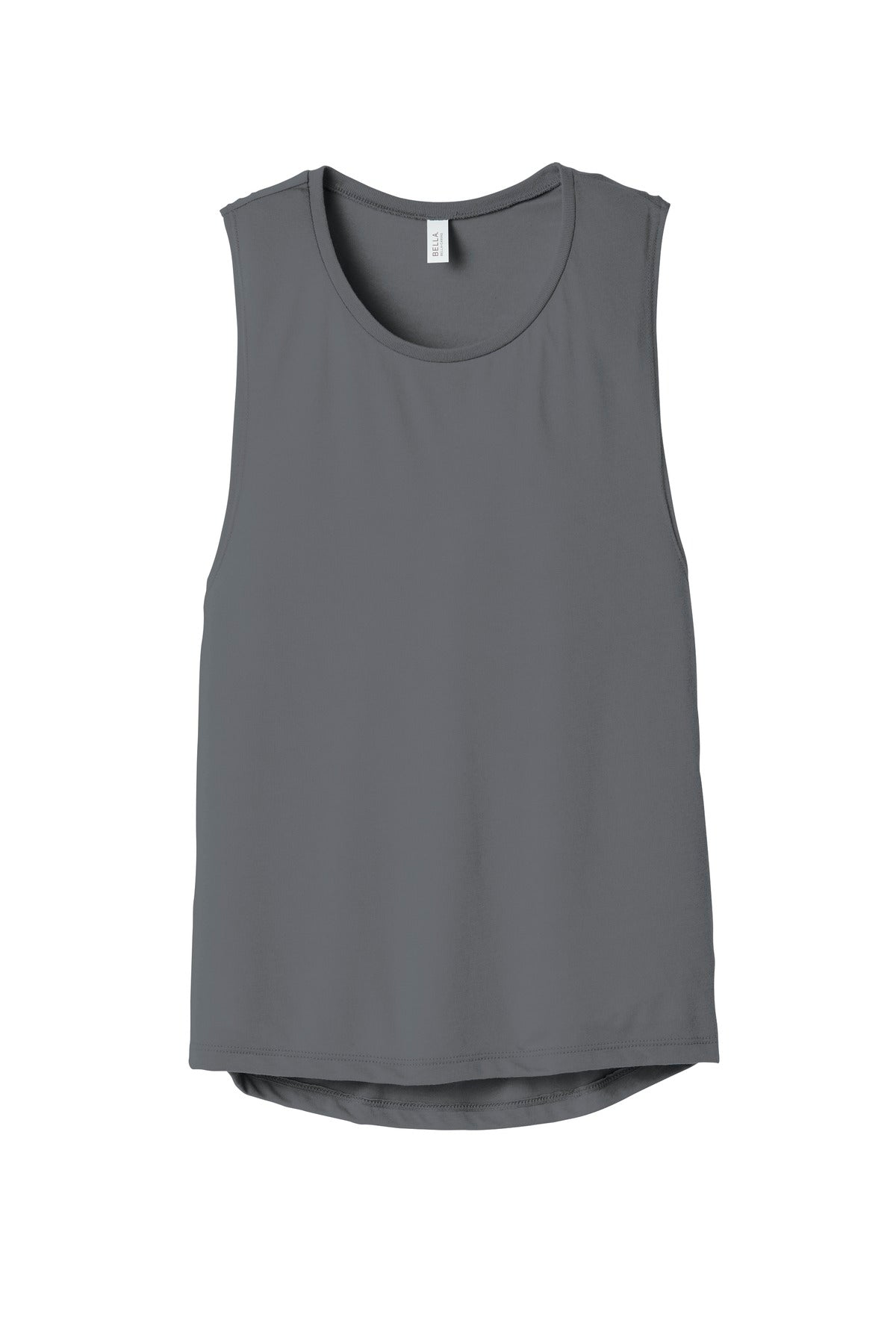 Front View of Storm BELLA+CANVAS Women's Flowy Scoop Muscle Tank. BC8803