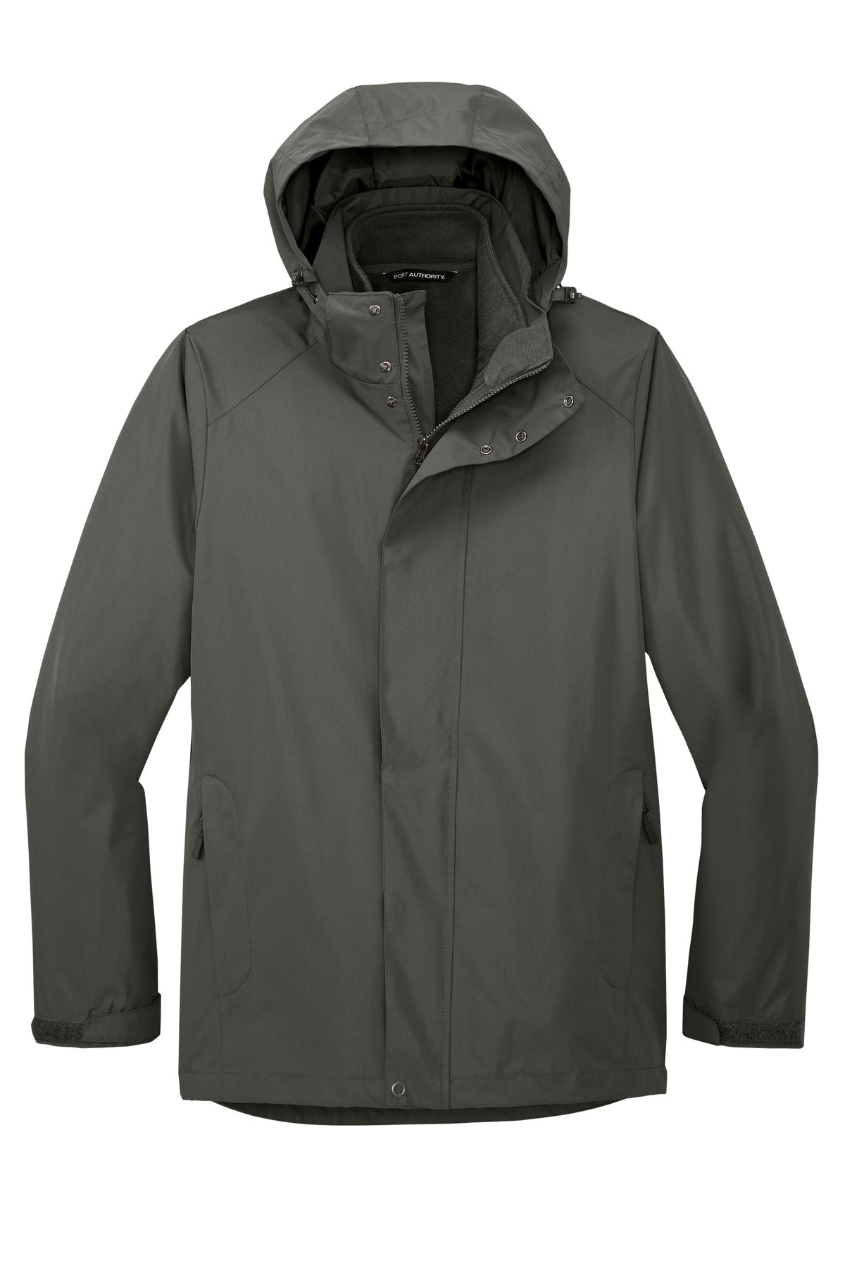 Front View of StormGrey Port Authority All-Weather 3-in-1 Jacket J123