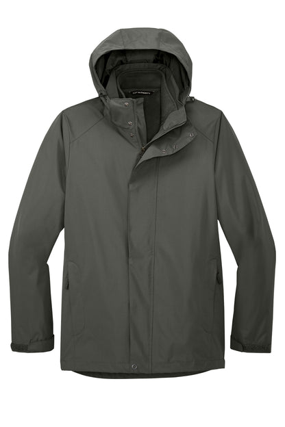 Front View of StormGrey Port Authority All-Weather 3-in-1 Jacket J123